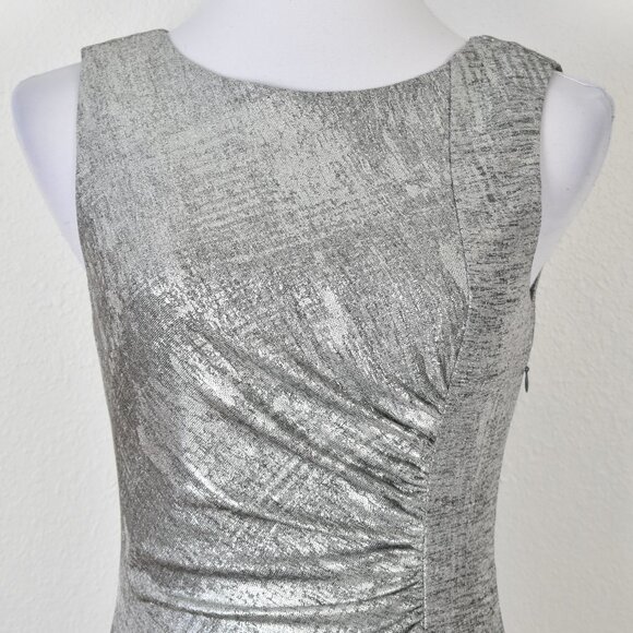 Calvin Klein Metallic Silver Formal Sheath Dress - 6 - Picture 2 of 9